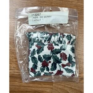 Longaberger Fabric Liner for Small Berry Basket, Traditional Holly 213267 NEW